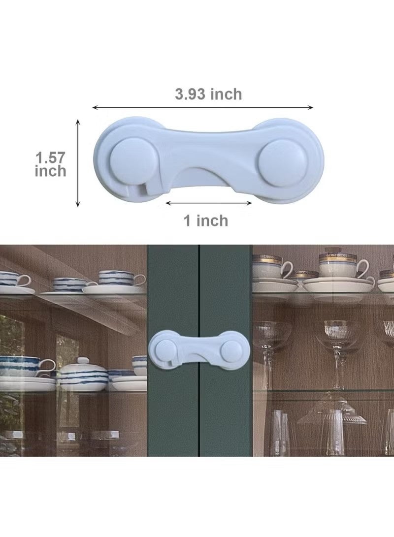 Beauenty Cabinet Door Locks for Baby Proofing and Child Safety, 4 Pack Childproof Cabinet Locks with Adhesive for Drawer Cupboards Fridge Closet and Pantry, Child Proof Latch for Protecting Kids (White-4PCS) - Image 3